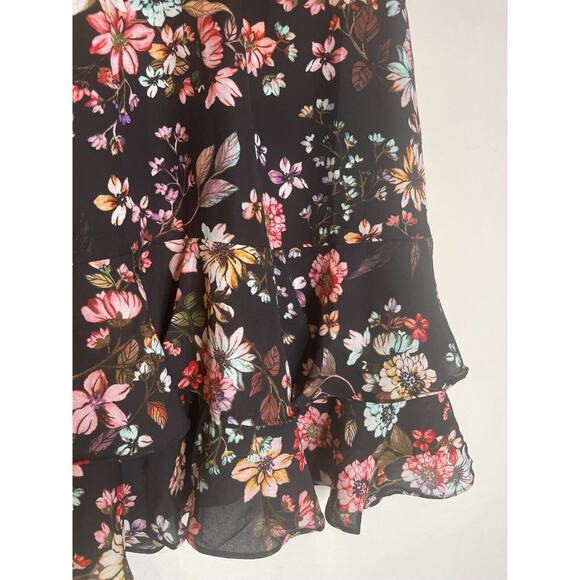 NY Collection Womens Floral Print Ruffle Tiered Chiffon Dress Sleeveless Size M - Picture 4 of 10